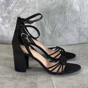 Bandolino Women's Black Faux-Suede Alysa Knotted High-Heel Dress Sandals SZ 10